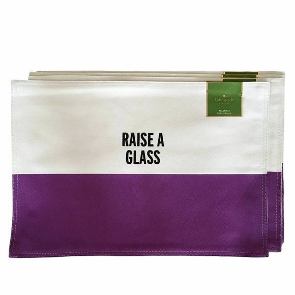 KATE SPADE Place Mat Set of 4 Raise a Glass